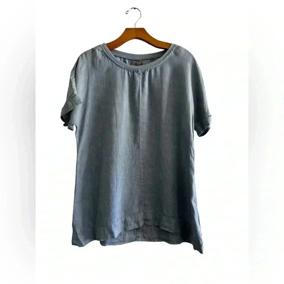 FLAX | Blue Linen “Roadie Tee” Size S - Picture 9 of 12